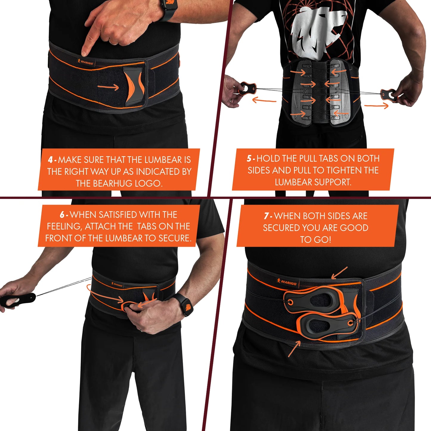 BearHug The Lumbear Lower Back Support - Bog Dog Running