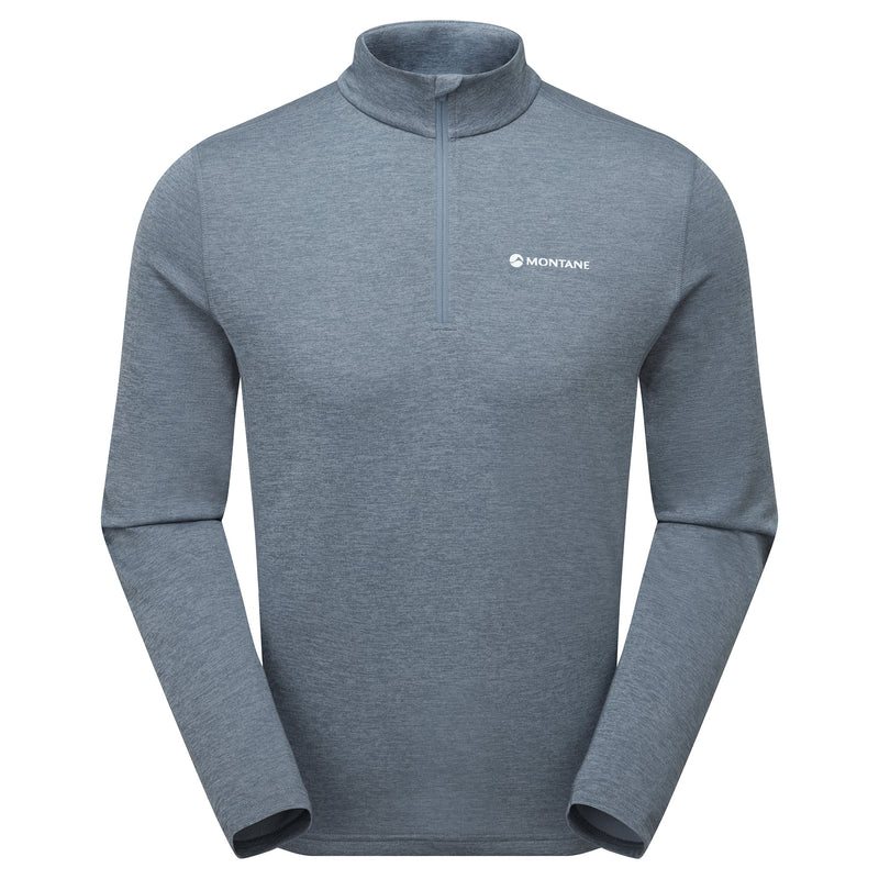 Montane Dart Zip Neck L/S Men's T-Shirt - Bog Dog Running