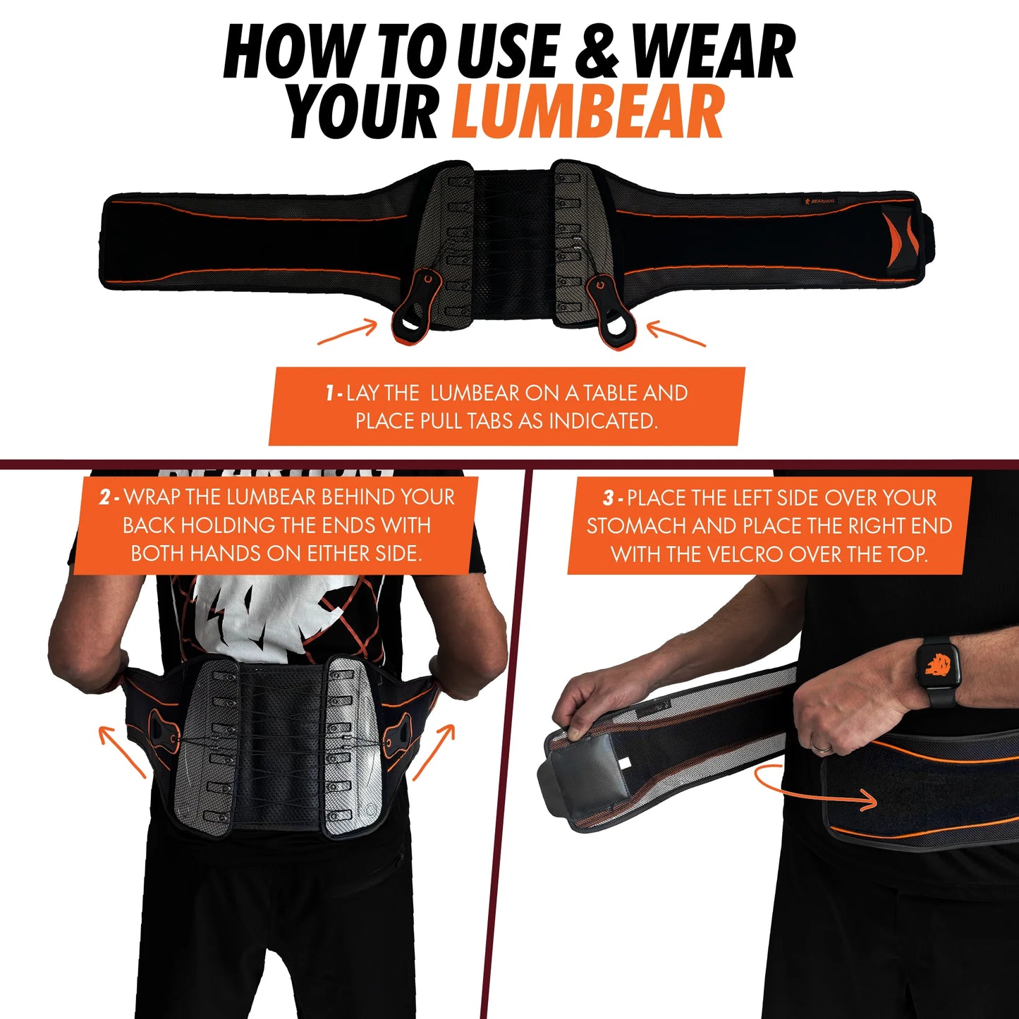 BearHug The Lumbear Lower Back Support - Bog Dog Running