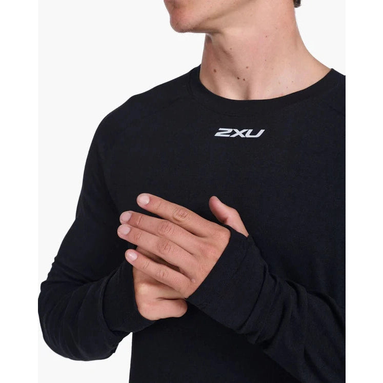 2XU Men's Ignition Long Sleeve Baselayer Top Bog Dog Running