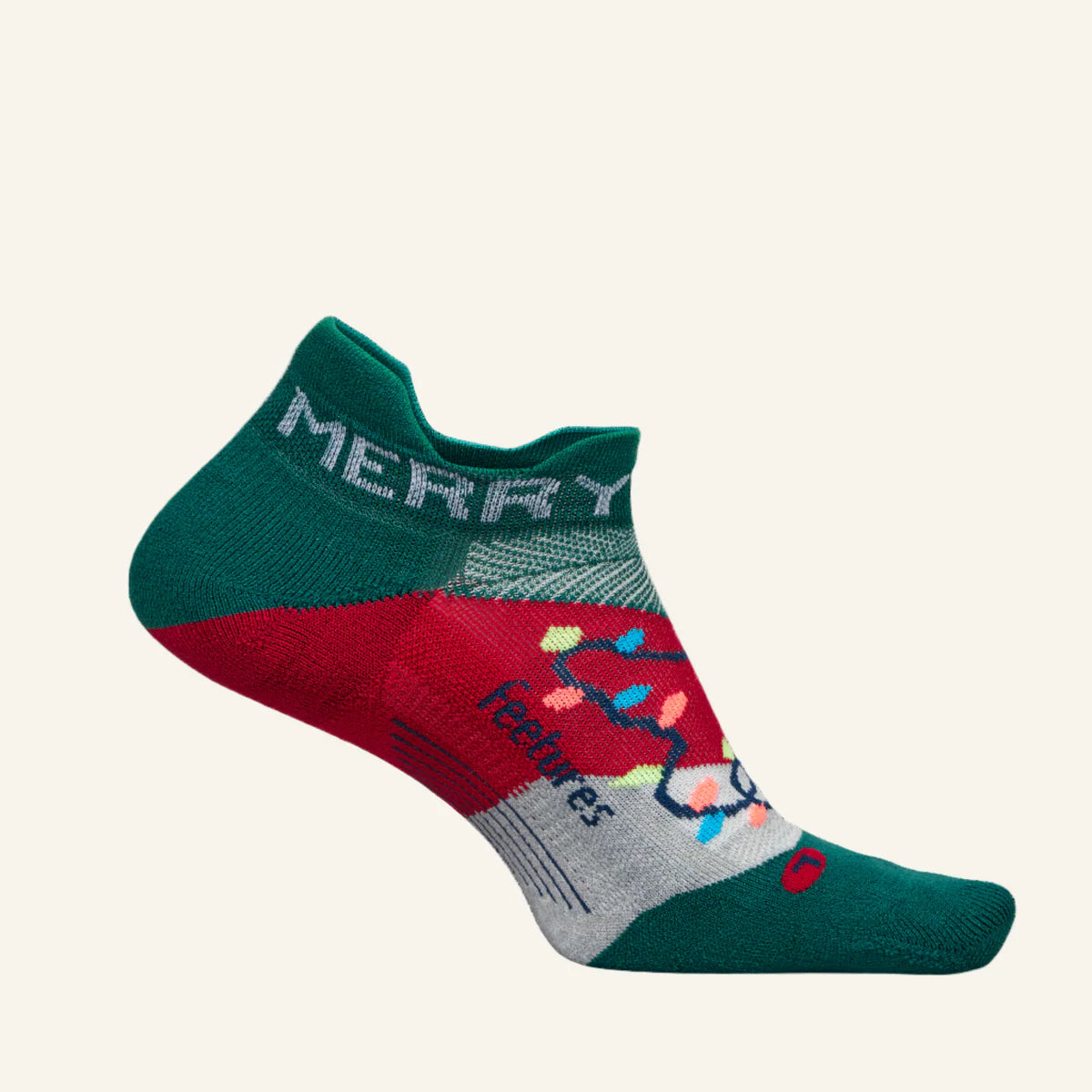 Feetures Elite Light Cushion Tab Christmas Socks - Bog Dog Running