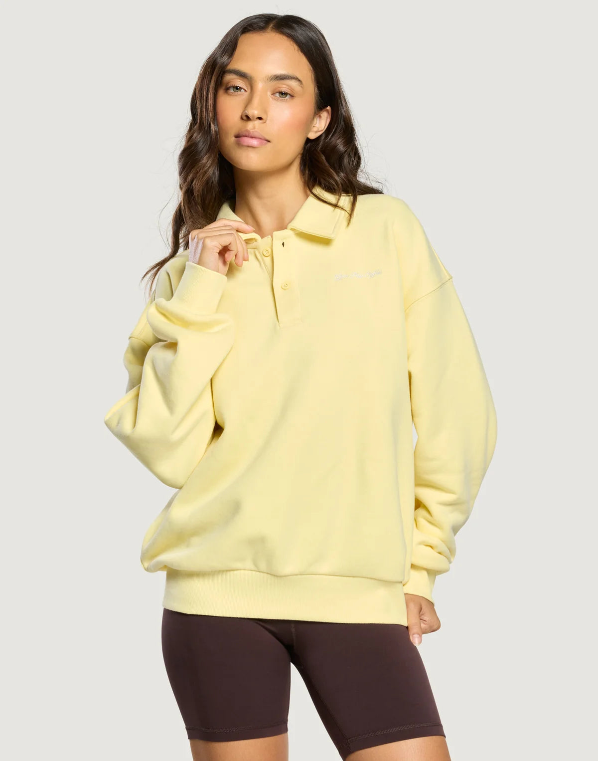 Gym+Coffee Daily Collared Women's Sweatshirt - Bog Dog Running