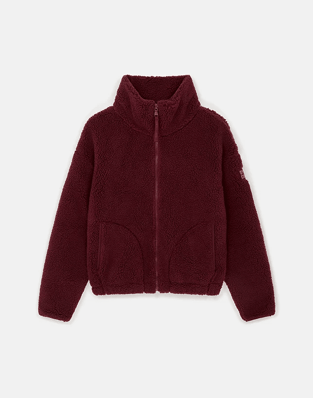 Gym+Coffee Industry High Collar Womens Fleece Jacket - Bog Dog Running