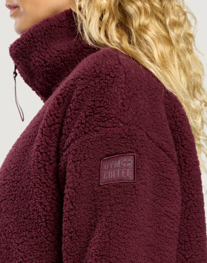 Gym+Coffee Industry High Collar Womens Fleece Jacket - Bog Dog Running