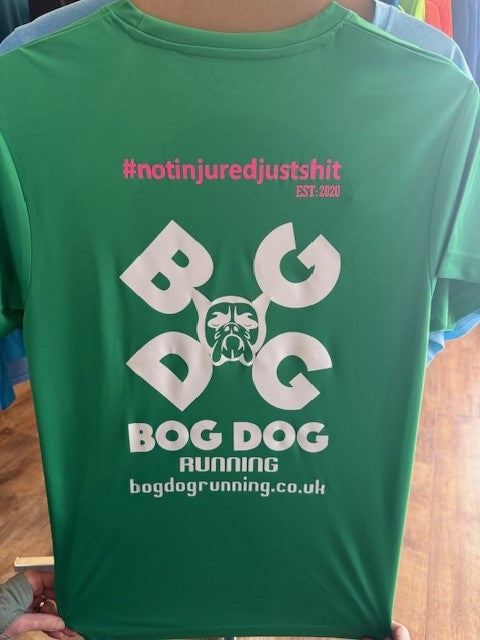 Bog Dog's Own #Notinjuredjustsh*t Unisex T-Shirt - Bog Dog Running