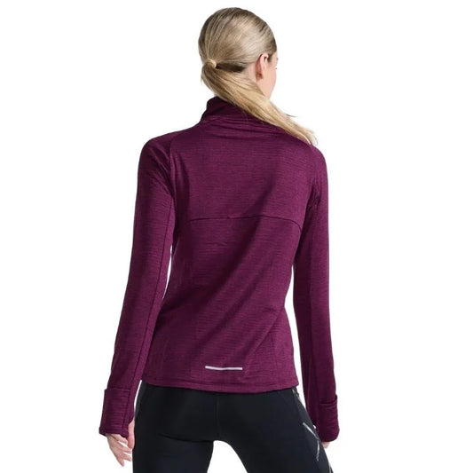 2XU Women's Ignition 1/4 Zip Beet/Silver XL - Bog Dog Running