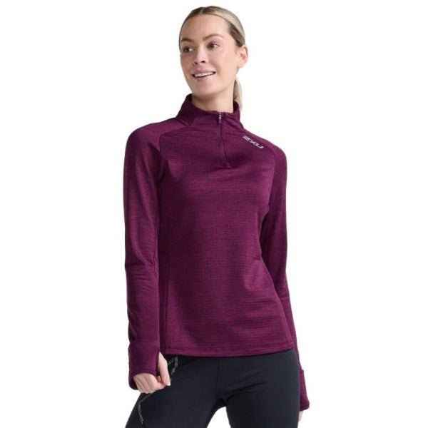 2XU Women's Ignition 1/4 Zip Beet/Silver XL - Bog Dog Running