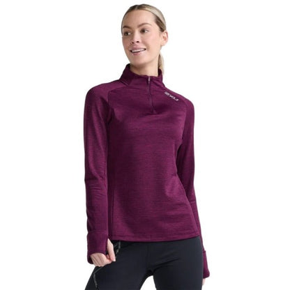 2XU Women's Ignition 1/4 Zip Beet/Silver XL - Bog Dog Running