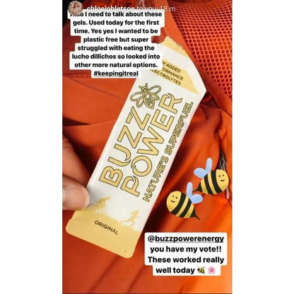 Buzz Power Organic Honey Energy Gel Fuel Single Bog Dog Running