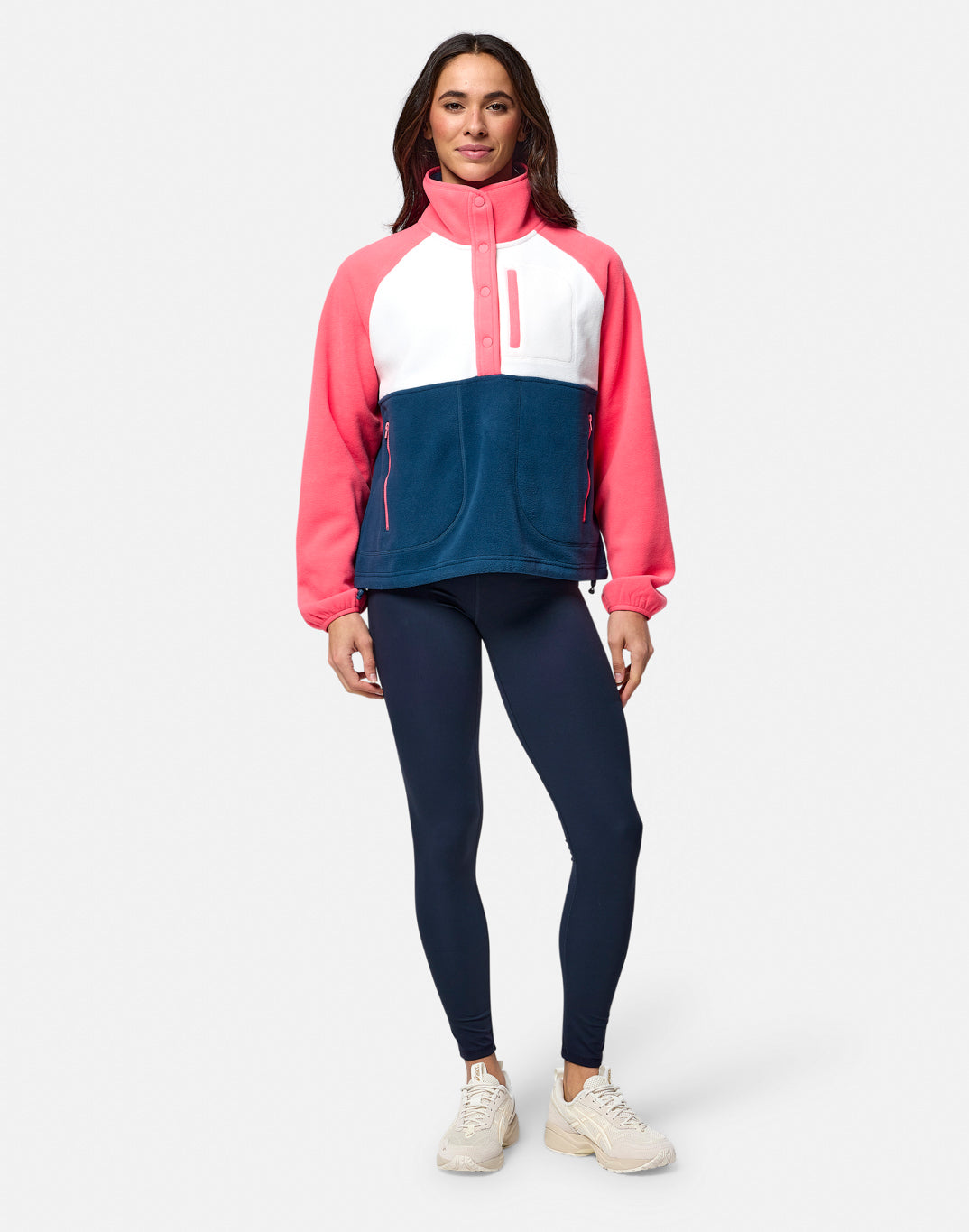 Gym+Coffee Snap Collar Women's Fleece - Bog Dog Running