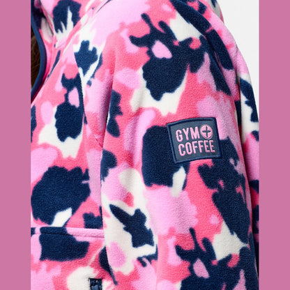 Gym+Coffee Snap Collar Women's Fleece - Bog Dog Running