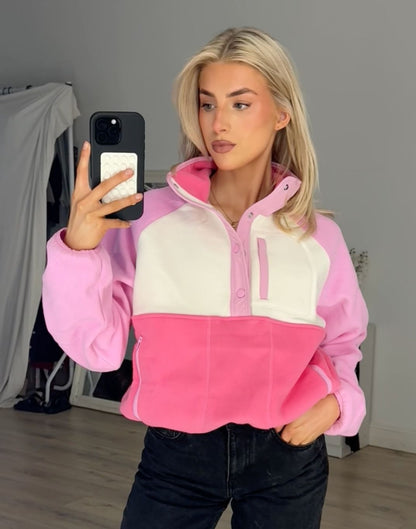 Gym+Coffee Snap Collar Women's Fleece - Bog Dog Running