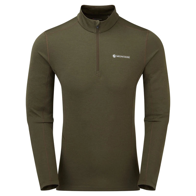 Montane Men's Dart Zip Neck L/S T-Shirt Bog Dog Running