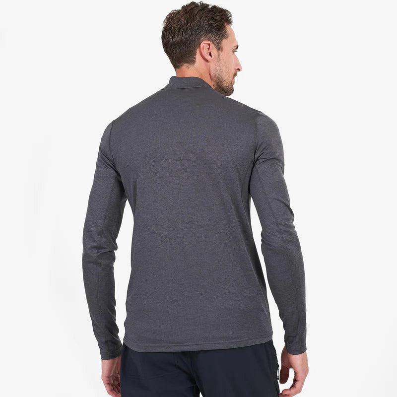 Montane Men's Dart Zip Neck L/S T-Shirt Bog Dog Running