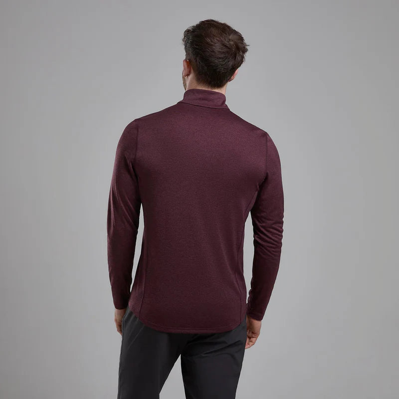 Montane Dart Zip Neck L/S Men's T-Shirt - Bog Dog Running