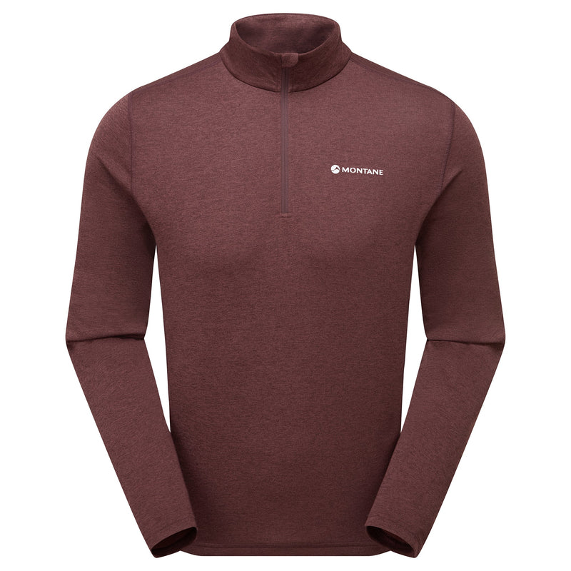 Montane Dart Zip Neck L/S Men's T-Shirt - Bog Dog Running