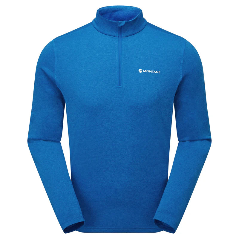 Montane Dart Zip Neck L/S Men's T-Shirt - Bog Dog Running
