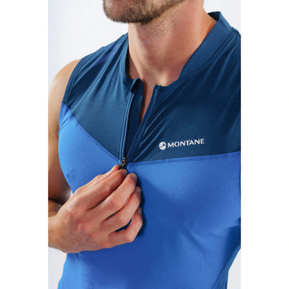 Montane Men's Dragon Zip Tank Bog Dog Running
