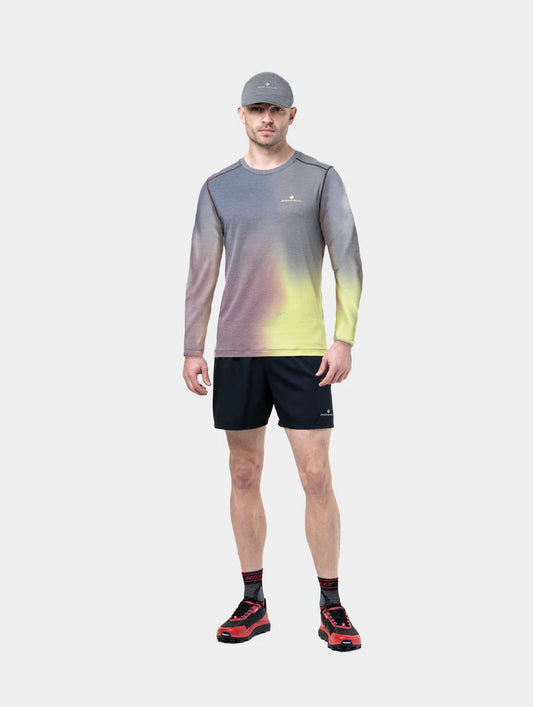 Ronhill Tech Golden Hour Men's Long Sleeve T-shirt - Bog Dog Running