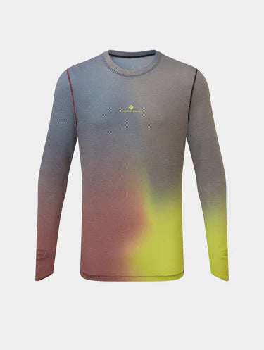 Ronhill Tech Golden Hour Men's Long Sleeve T-shirt - Bog Dog Running