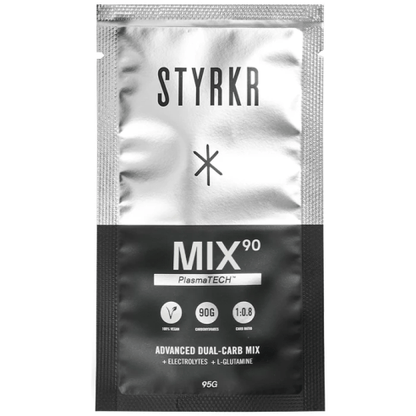 STYRKR MIX90 Dual-Carb Energy Drink Mix Single Bog Dog Running